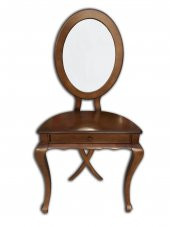 Dresuar 13876 Klasik Model Kayın Aslan Ayak Parlak Ceviz Oval Ayna Çekmc El Yapım - 1