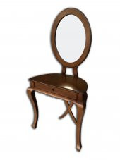 Dresuar 13876 Klasik Model Kayın Aslan Ayak Parlak Ceviz Oval Ayna Çekmc El Yapım - 3