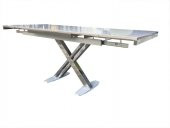 Masa 13918 X AYAK Model Metal Nikelaj Dikdörtgen Kelebek Yan Açıl Tabla üstü cam thumbnail 2