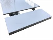 Masa 13918 X AYAK Model Metal Nikelaj Dikdörtgen Kelebek Yan Açıl Tabla üstü cam thumbnail 4