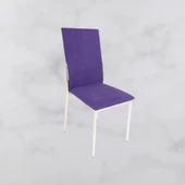 Sandalye 19710 Gözde Model metal transmisyon Çelik nikelaj Ayk Mor Kumaş El yapım - 3