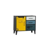 Şifonyer Urlu 14504 MİX SARI İnovasyon Model Üç Çekmece Dolaplı Kaliteli Suntalam - 3