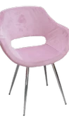 Sandalye 14182 Monaco Metal nikelaj ayak Dökme Sünger Babyfac Pembe Kumaş El Yapı thumbnail 1