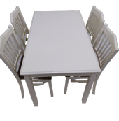 Masa ÇITALI Tk 13548 Kayın Torna Ayak sandalye açıl masa Parlak beyaz Lake Elyapı thumbnail 3