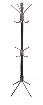 Askılık Ahşap 12373 Metal Model Parlak Ceviz Lake Boya DEMONTE Sağlam Şık El Yapı - 1