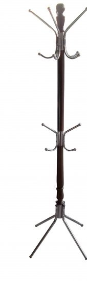 Askılık Ahşap 12373 Metal Model Parlak Ceviz Lake Boya DEMONTE Sağlam Şık El Yapı - 2