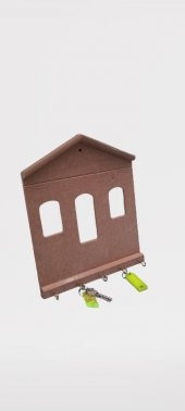 Hobi 90060 Dekoratif Model Anahtarlık Asma Kutu HAM Ahşap MDF El Yapım - 2