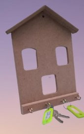 Hobi Dekoratif 90061 Model Anahtarlık Kutu Ham Ahşap MDF El Yapım - 6