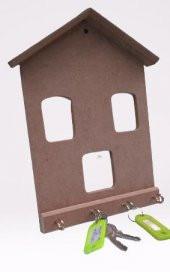 Hobi Dekoratif 90061 Model Anahtarlık Kutu Ham Ahşap MDF El Yapım - 7