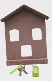 Hobi Dekoratif 90061 Model Anahtarlık Kutu Ham Ahşap MDF El Yapım - 8