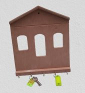 Hobi 90060 Dekoratif Model Anahtarlık Asma Kutu HAM Ahşap MDF El Yapım - 8