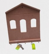 Hobi 90060 Dekoratif Model Anahtarlık Asma Kutu HAM Ahşap MDF El Yapım - 9