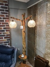 Lambader 12658 sarmaşık 2li Avize HORON Doğal Kuru Zeytin veya çam dalı El Yapım - 1