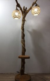 Lambader 12658 sarmaşık 2li Avize HORON Doğal Kuru Zeytin veya çam dalı El Yapım - 3