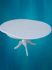 Baba Masa Ihlamur Ayak Açılır Klasik 120cm Ahşap MDF Parlak Beyaz Lake El yapım - 1