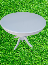 Baba Masa Ihlamur Ayak Açılır Klasik 120cm Ahşap MDF Parlak Beyaz Lake El yapım - 5