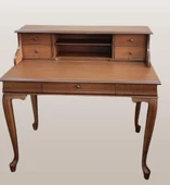 Çalışma masa ST 17345 Klasik Model Kayın Aslan Ayak CEVİZ Eskitme Kulp El Yapım - 8