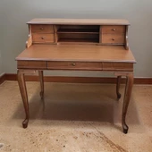 Çalışma masa ST 17345 Klasik Model Kayın Aslan Ayak CEVİZ Eskitme Kulp El Yapım - 2