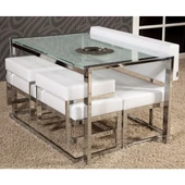 Masa-LOCA BANK tk 17347 Model Metal Nikelaj Suni deri Kırılmaz Temper Cam masa thumbnail 1