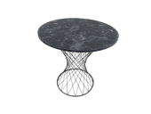 Masa 17470 POTA Model Tel Sepet Metal Siyh renk Siyah mermer desen tabla El Yapım thumbnail 1