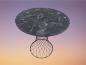 Masa 17470 POTA Model Tel Sepet Metal Siyh renk Siyah mermer desen tabla El Yapım thumbnail 2