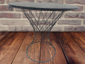 Masa 17470 POTA Model Tel Sepet Metal Siyh renk Siyah mermer desen tabla El Yapım thumbnail 6