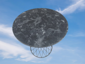 Masa 17470 POTA Model Tel Sepet Metal Siyh renk Siyah mermer desen tabla El Yapım thumbnail 7