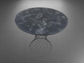 Masa 17445 OPTİMALY tel sepet POTA Model Metal Çelik Siyah mermer tabla El Yapım - 4