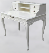 Çalışma Masa 17730 ST Klasik Model Kayın Aslan Ayak Parlak Lake Beyaz Pors Kulp - 3