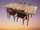 Masa-Sandalye 17910 MOTİF Klasik Model Kayın RETRO Ayak Kafes sandalye ceviz - 3