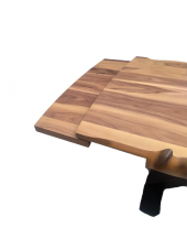 Masa ST 17918 KÜTÜK Ağaç Desen Kelebek Metal Çelik Siyah Ayk Ceviz tabla El yapım - 3