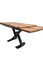 Masa ST 17918 KÜTÜK Ağaç Desen Kelebek Metal Çelik Siyah Ayk Ceviz tabla El yapım - 6