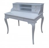 Çalışma Masa 18135 Klasik Model Kayın Aslan Ayak Parlak Beyaz Lake Porselen Kulp - 1