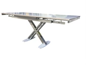 Masa 18110 X AYAK Metal Nikelaj Dikdörtgen Kelebek Yan Açılır Cam tabla El yapım - 1