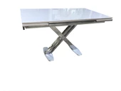 Masa 18110 X AYAK Metal Nikelaj Dikdörtgen Kelebek Yan Açılır Cam tabla El yapım - 2