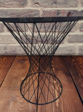 Masa 14574 OPTİMALY POTA Model Metal Çelik Siyah renk Siyah mermer tabla El Yapım - 4