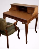 Çalışma Masa Klasik-Berjer 18205 ST Ceviz BabyFace Kumaş Aslan Ayak Eskitme Kulp - 1