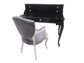 Çalışma masa 18448 ST Klasik Berjer Sandalye Kelebek Siyah Lake Kayın Aslan ayak - 1