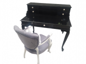 Çalışma masa 18448 ST Klasik Berjer Sandalye Kelebek Siyah Lake Kayın Aslan ayak - 3