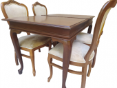 Masa-sandalye 18484 Klasik Model Kayın torna Aslan Ceviz ORTA Açıl  El Yapım thumbnail 7