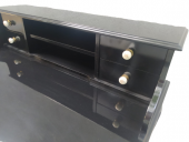 Çalışma Masa-Berjer 18483 ST Sandalye Siyah Lake Keten Aslan Ayak Porselen Kulp - 2