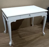 Çalışma Masa ST 19421 Klasik model Kayın Aslan Ayak Beyaz lake boya Porselen Kulp - 9