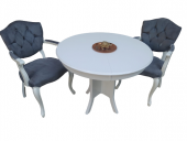 Masa Tk 18546 Model Kayın aslan ayk Kelebek sandaly 2ad Beyaz Açıl tabla El yapım thumbnail 1