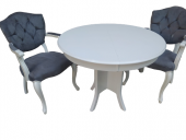 Masa Tk 18546 Model Kayın aslan ayk Kelebek sandaly 2ad Beyaz Açıl tabla El yapım thumbnail 2