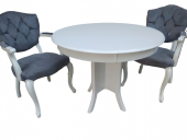 Masa Tk 18546 Model Kayın aslan ayk Kelebek sandaly 2ad Beyaz Açıl tabla El yapım thumbnail 3