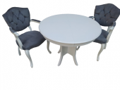 Masa Tk 18546 Model Kayın aslan ayk Kelebek sandaly 2ad Beyaz Açıl tabla El yapım thumbnail 4