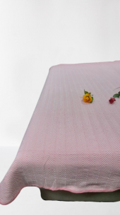 Pike Zmrt 19688 Pudra Pembe Çift Dolgun Malzeme V Çizgi Desen Pamuk Kalın Dokuma - 6