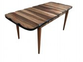 Masa KÜTÜK 19382 Desen Klasik Model Kelebek Açılı Kayın Retro ayak Parlak Ceviz thumbnail 1