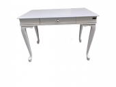 Çalışma Masa ST 19421 Klasik model Kayın Aslan Ayak Beyaz lake boya Porselen Kulp - 1