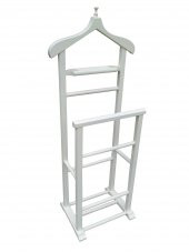 Dilsiz Uşak 12514 Çift Tepe HAVLULUK Parlak BEYAZ Askılık Ahşap Kayın Torna El Yapı - 1